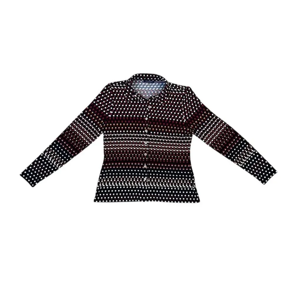 Tommy Hilfiger Women's Polka Dot Button-Up Shirt Size S Multicolor - Picture 2 of 7